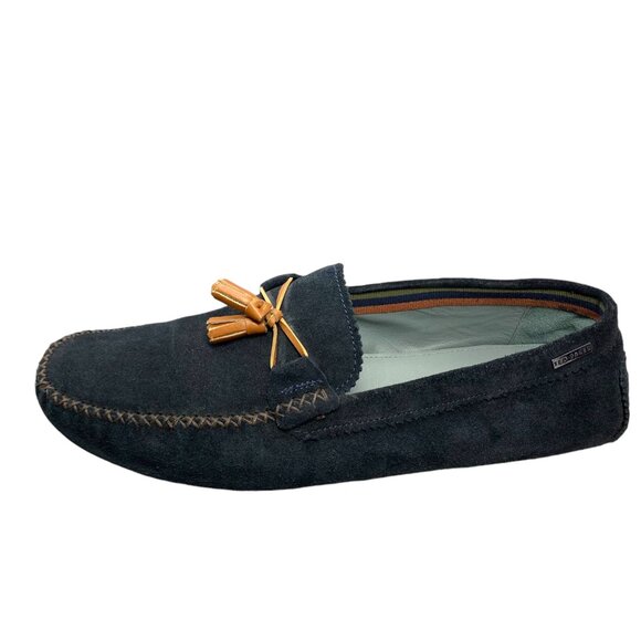 Ted Baker London Urbonn Navy Suede Leather‎ Tassel Driver Loafers main image 10